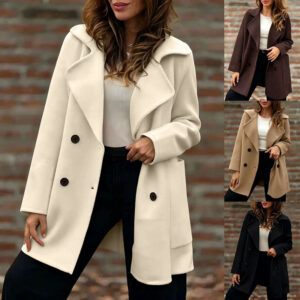 Loose-fitting Double-breasted Wool Coat